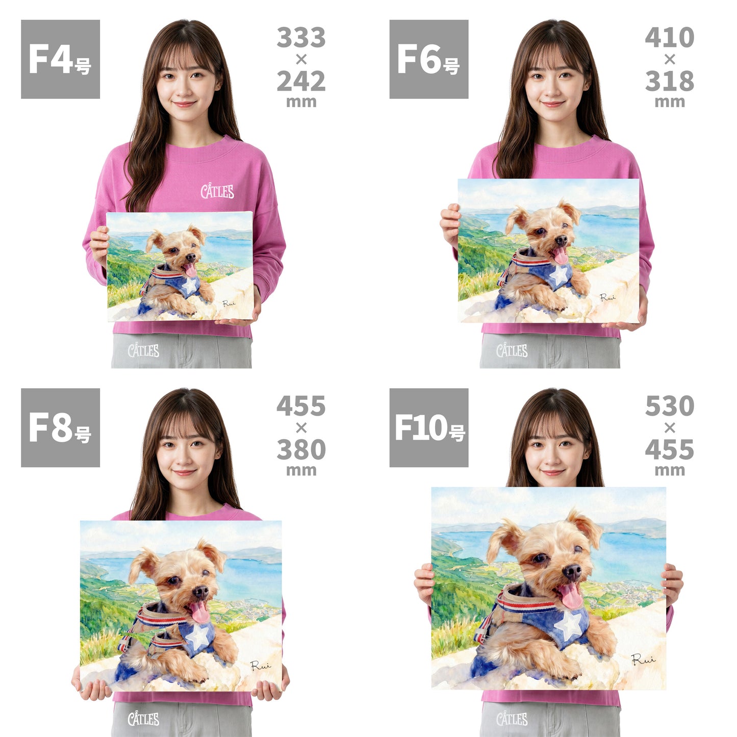 うちの子・ペット似顔絵 水彩画｜キャンバスパネル・デジタルデータ｜犬 猫 オーダーメイド プレゼント メモリアル